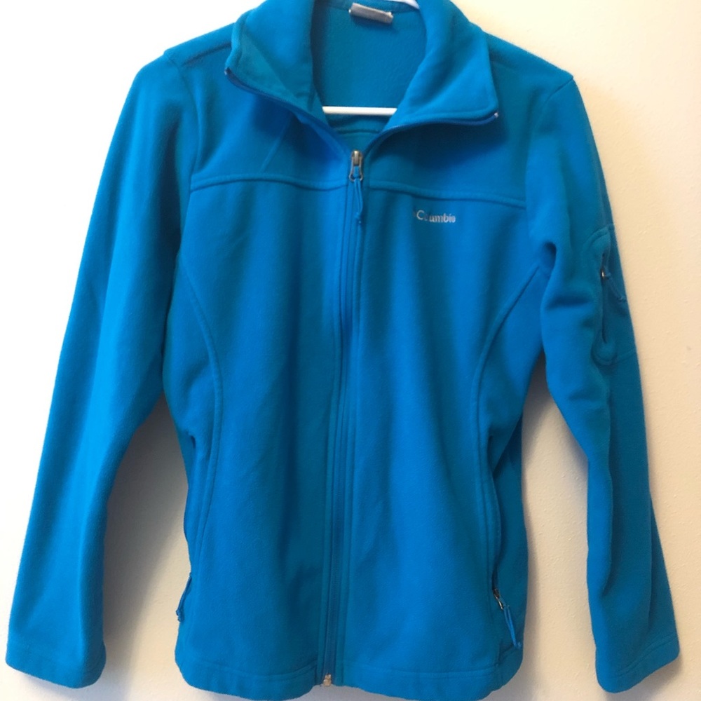 Turquoise zip up Columbia jacket